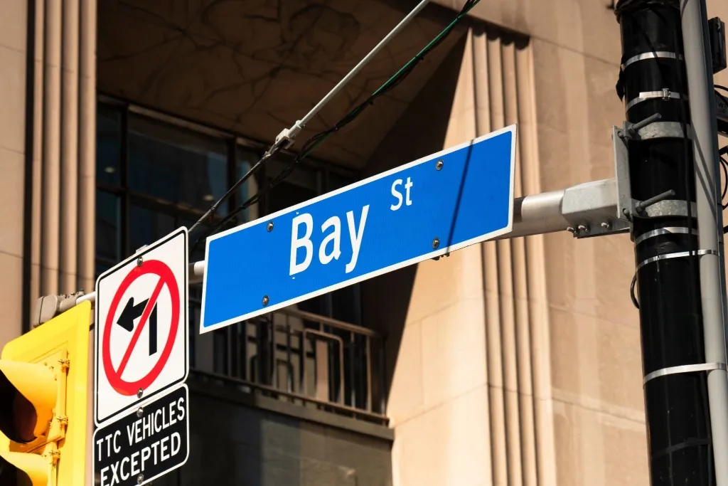 Bay Street sign in downtown Toronto