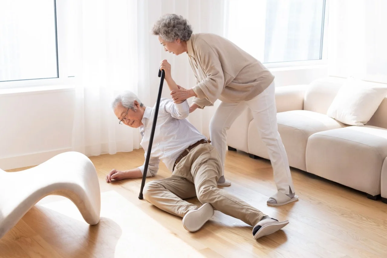 Older adult exercising for balance and strength